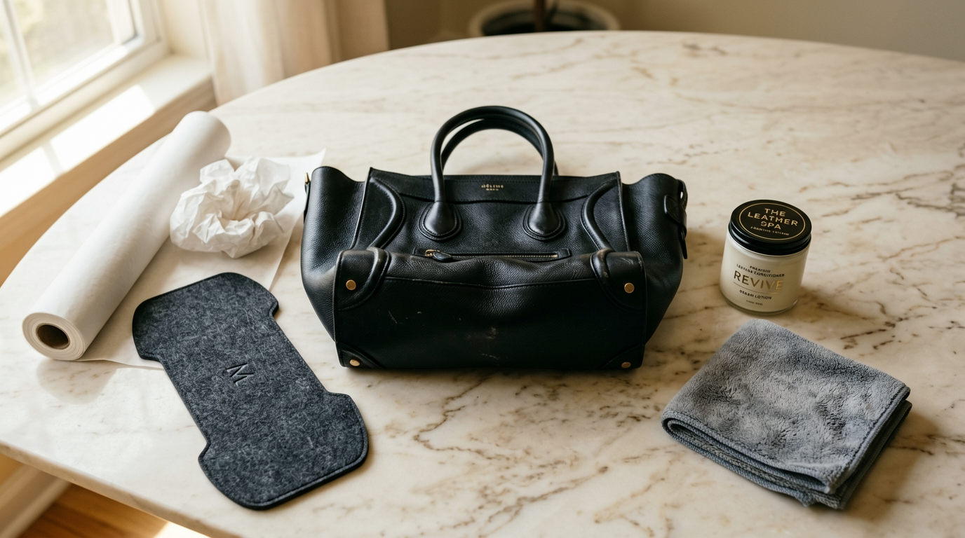 Restore shape of leather bag