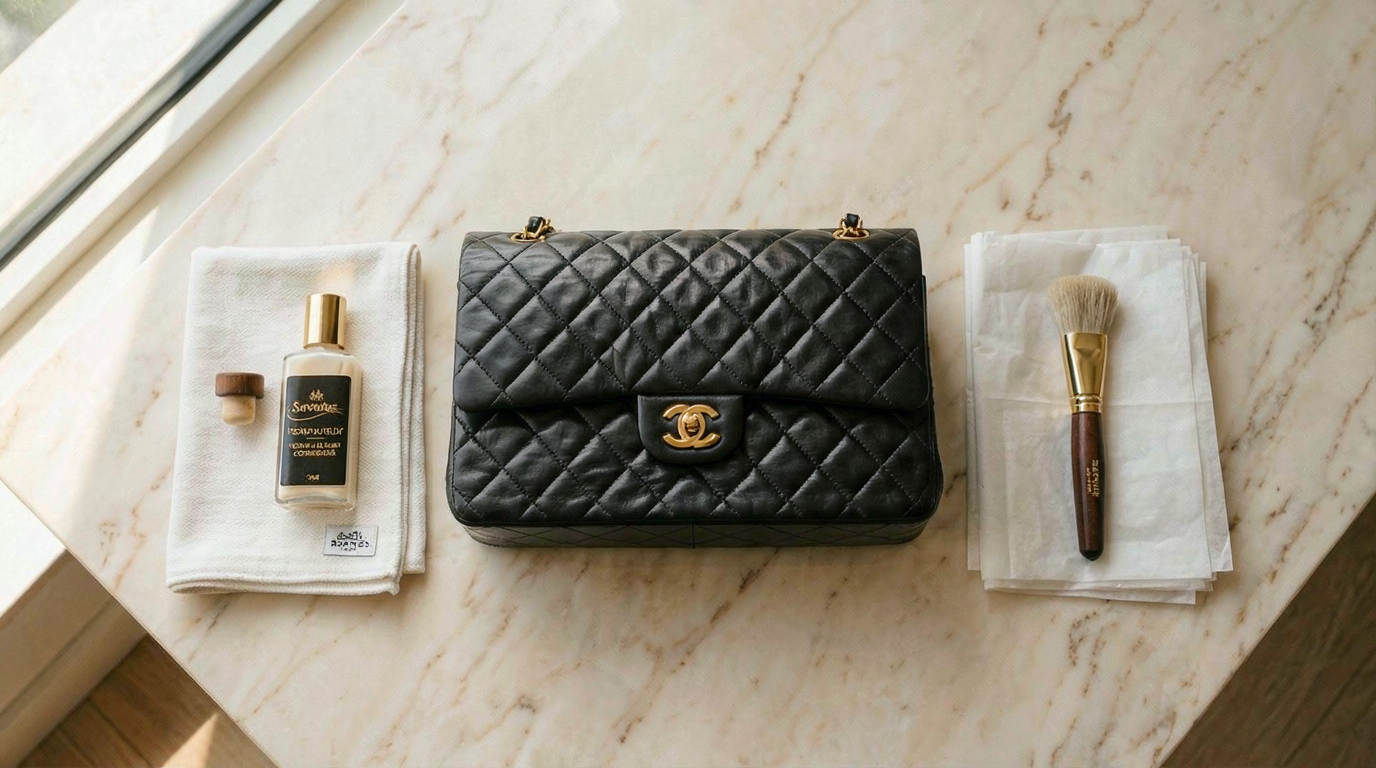 Restore wrinkled leather bag