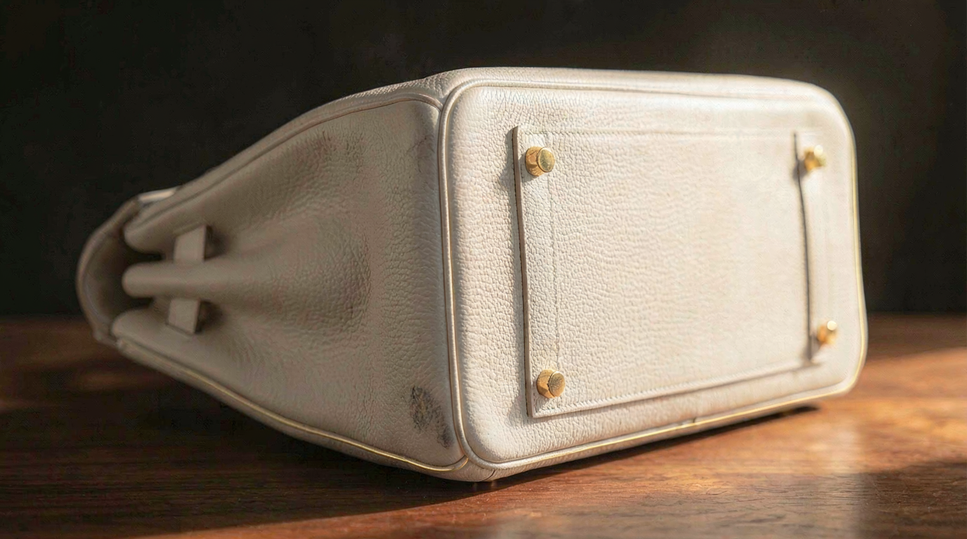Clean white leather bags