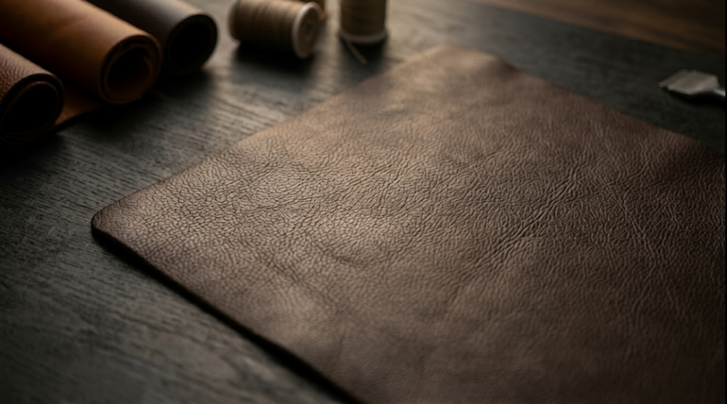 What is Nappa leather — close-up of butter-soft Nappa leather bag showing natural grain structure