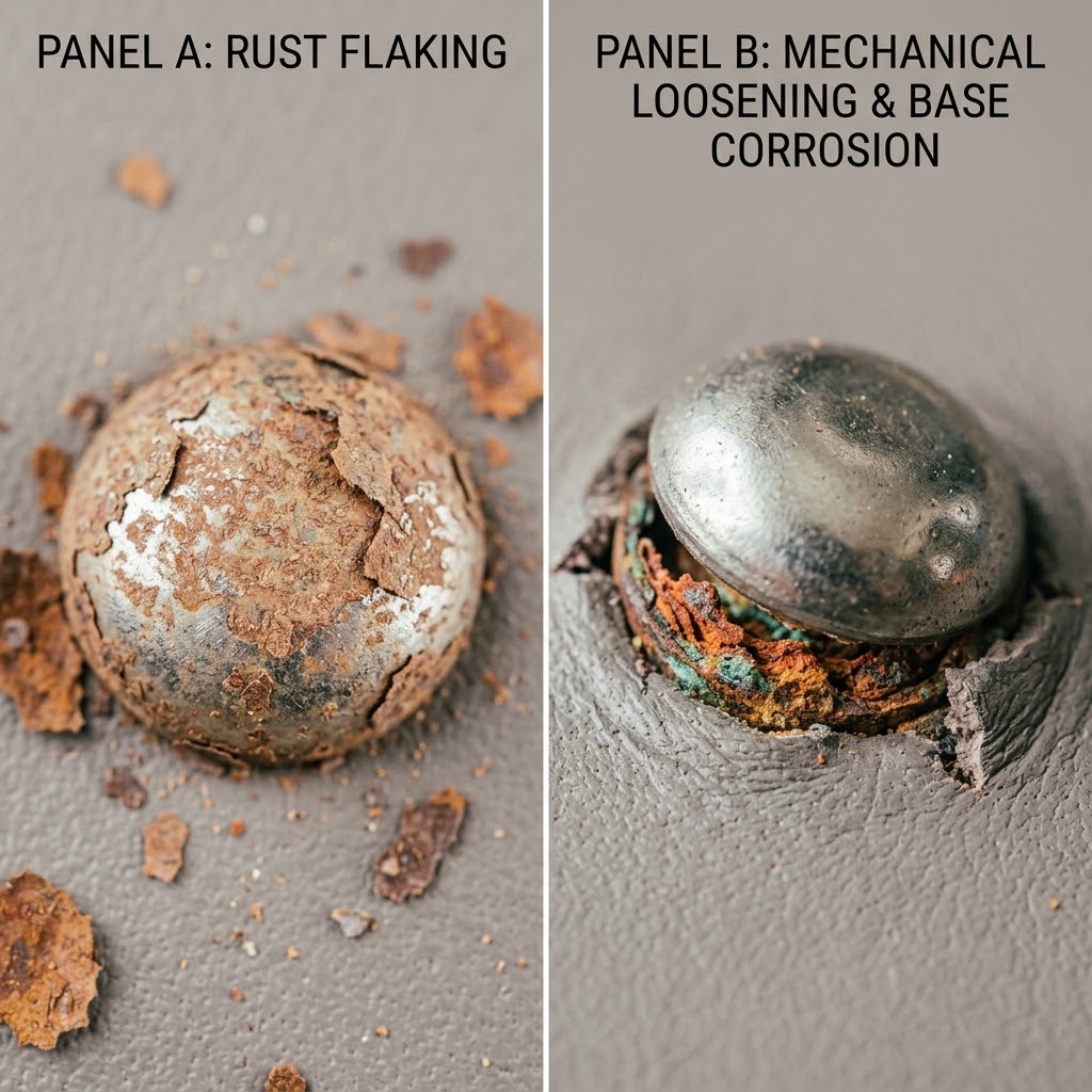 Evaluating cosmetic versus structural damage in how to clean rust off handbag rivets